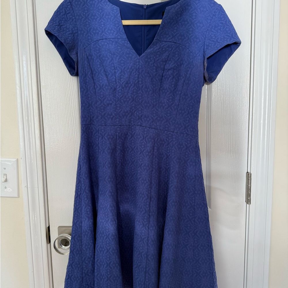 Nanette Lepore Blue Textured Fit & Flare Dress – Women’s, Good Condition